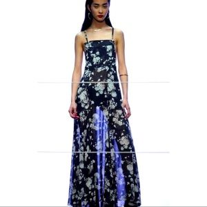 Rihanna for River Island Black & White Floral Maxi Dress Size 8